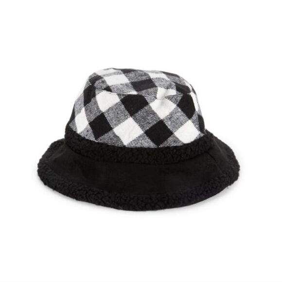 NWT Badgley Mischka Bucket Hat with plush Faux Fur Trim PLUSH